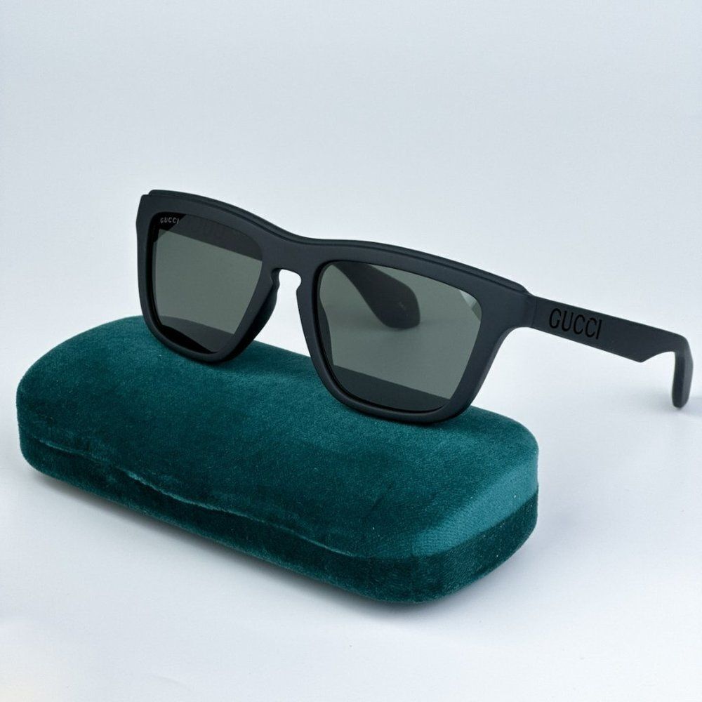 NEW Gucci GG1571S 001 Black Grey Unisex Square Sunglasses GG 1571S - Picture 3 of 11